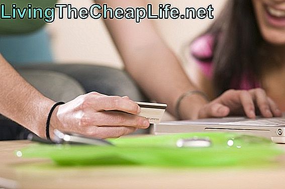 Twee mensen met een creditcard en een computer